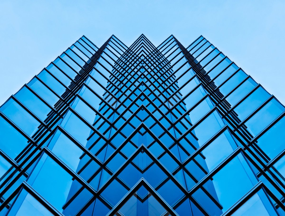 Architecture details Glass wall Modern building exterior Abstract futuristic background