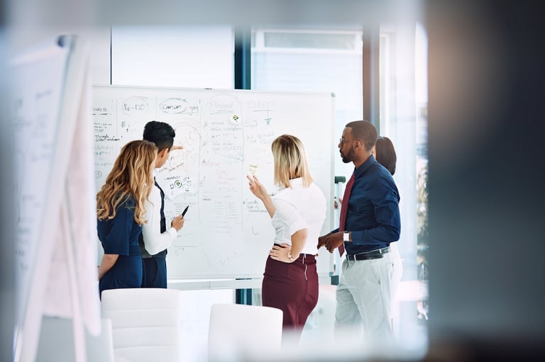 Group of businesspeople working together in the office